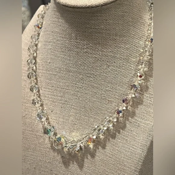 Laguna Crystal Beaded Choker Necklace and Clip Earrings - Picture 5 of 11